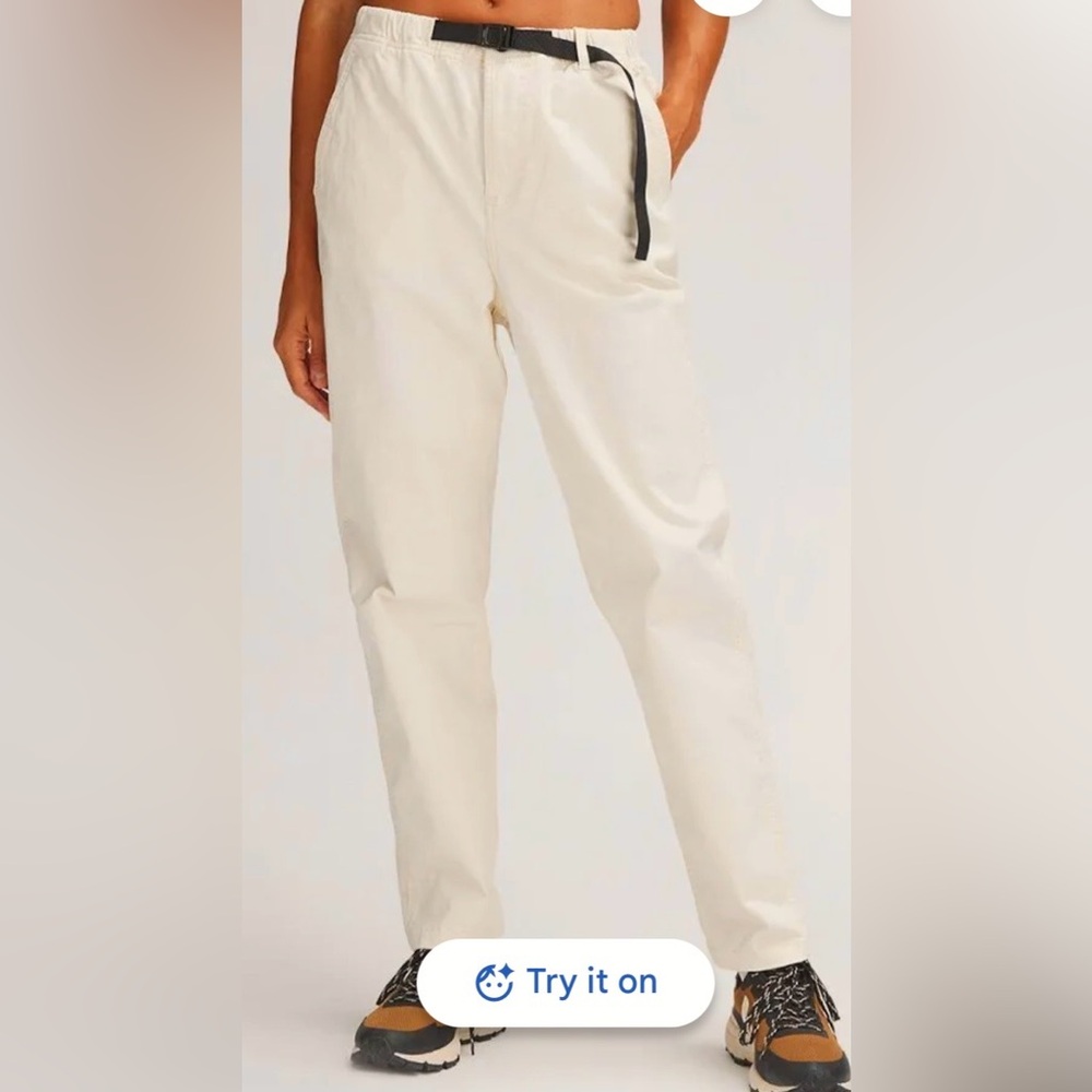Stoic Venture Utility Ankle Pant Hi-Rise Elastic Waist Style STW075 Cream Sz. XS